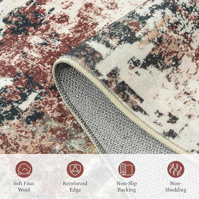 Rugflix 5x7 Area Rugs for Living Room, Washable Large Rug Stain-Resistant Low - Image 7