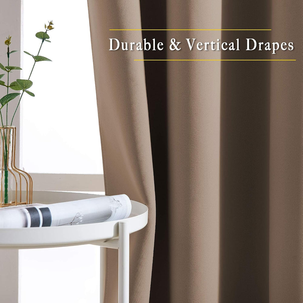 NICETOWN Blackout Curtains 84 inches Long 2 Panels, W52xL84, Cappuccino