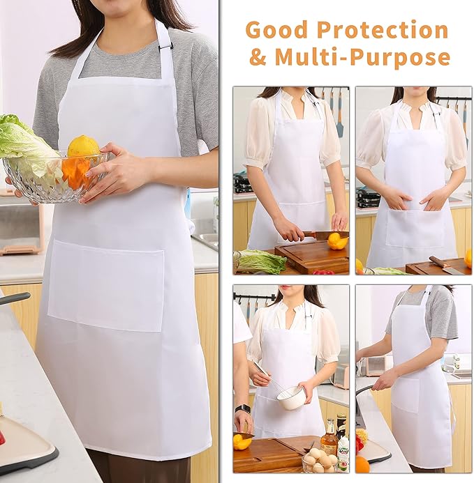 Tosewever 2 Pack Adjustable Bib Apron, Waterdrop Resistant Aprons - Image 5