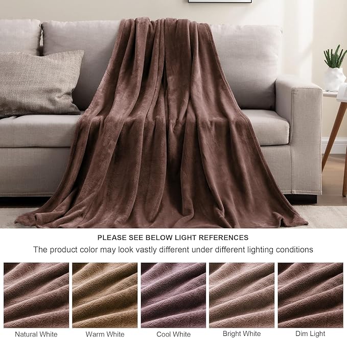 BEDELITE Fleece Blanket Brown Full Blankets - Image 6
