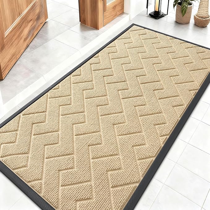 OLANLY Front Door Mat Indoor Outdoor Entrance, Waterproof All-Season, by OLANLY