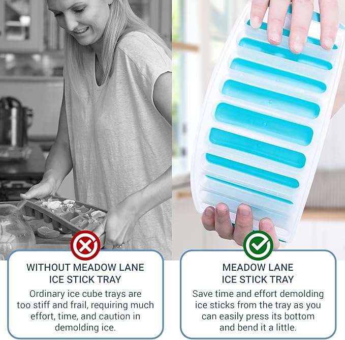 Meadow Lane Ice Stick/Cube Tray, Teal Blue, Narrow and Long - Image 5