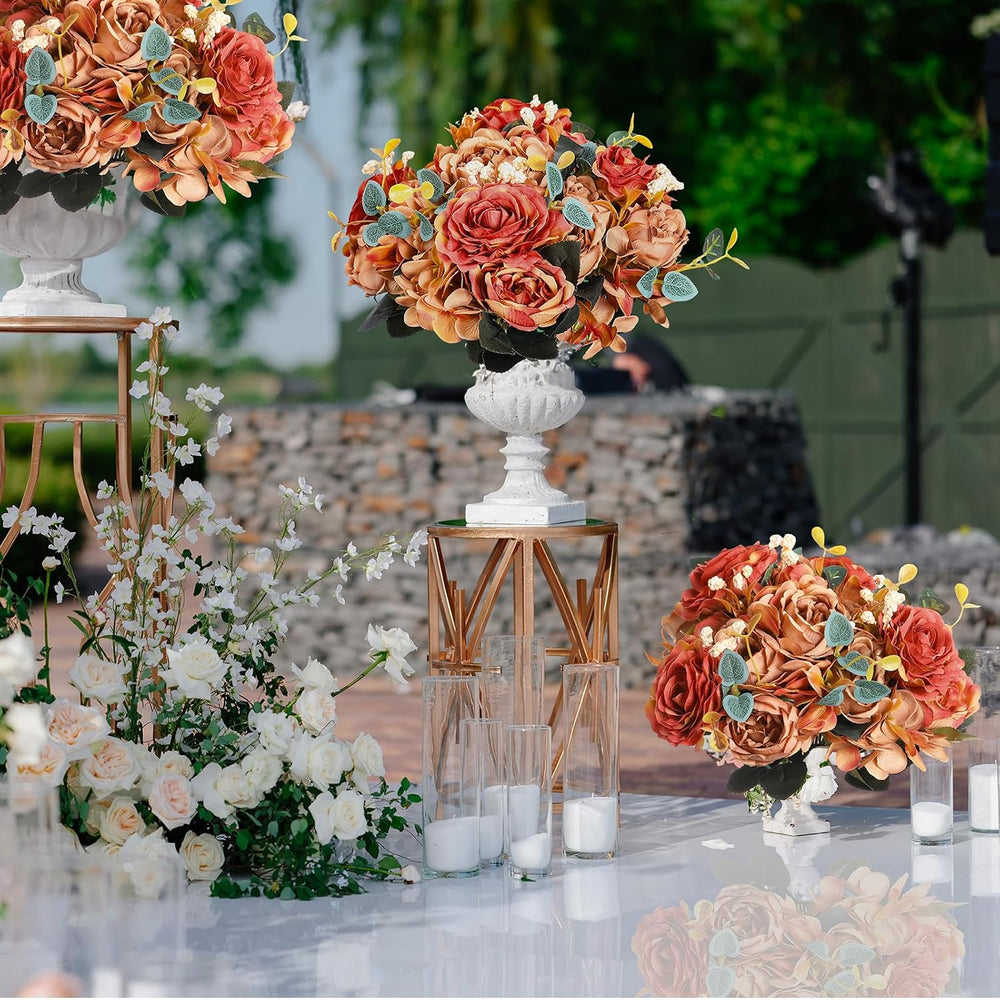 Yunsailing 8 Packs Artificial Peony Flowers Faux Silk Hydrangea Bouquet Vinta...