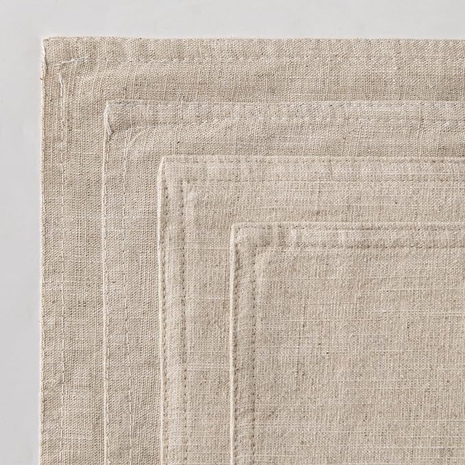 MIULEE Beige Linen Pillow Covers Pack of 4 Decorative Natural Solid Throw - Image 6