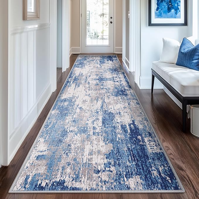 Washable Area Rugs 2'x8' Non-Slip Modern Abstract Soft - Image 3