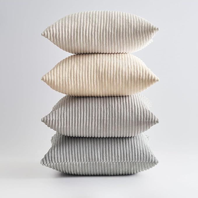 Topfinel 4 Packs Neutral Decorative Throw Pillows Covers 18x18 Inch - Image 8