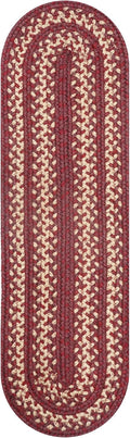 Homespice Autumn Maple Jute Braided Stair Treads, Oval 8x28 Set of 13 | Burgundy Non Slip Rugs for Staircase and Protects Hardwood Stairs, Tightly Stitched, Rich Colors, Durable and Easy to Clean