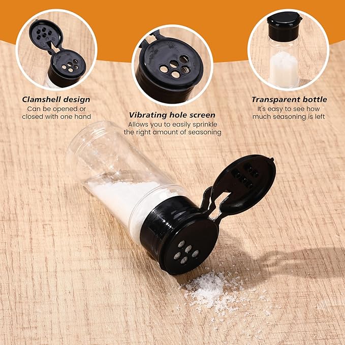 Amyhill 100 Pcs Plastic Spice Bottles Spice Jars