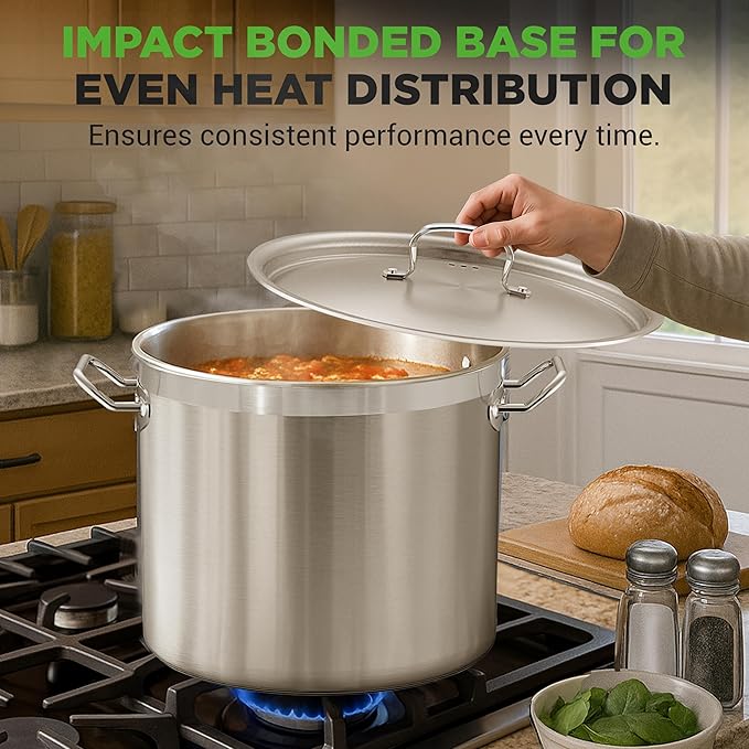 Stainless Steel Cookware Stockpot, 30 Quart Heavy Duty Induction Soup Pot - Image 6