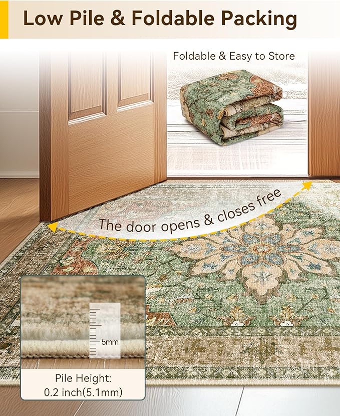 Area Rugs 2'x6' Runner Rug Non Slip Washable - Image 8