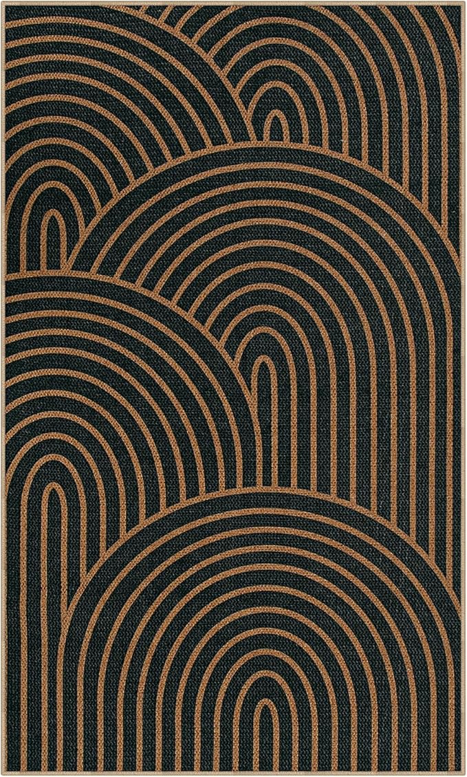 Lahome Enfys Modern Rainbow Easy Jute Patio Rug, 3x5 Washable Rugs - Image 8