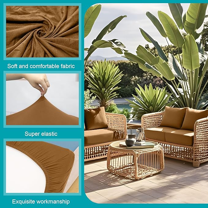 12Pcs Stretch Patio Cushion Covers, Outdoor Couch Covers Replacement, Outdoor - Image 3