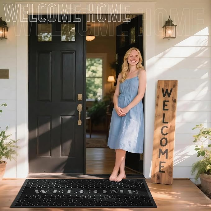 Yimobra Welcome Mat Outdoor Indoor, All-Season Waterproof Front Door Mat - Image 3