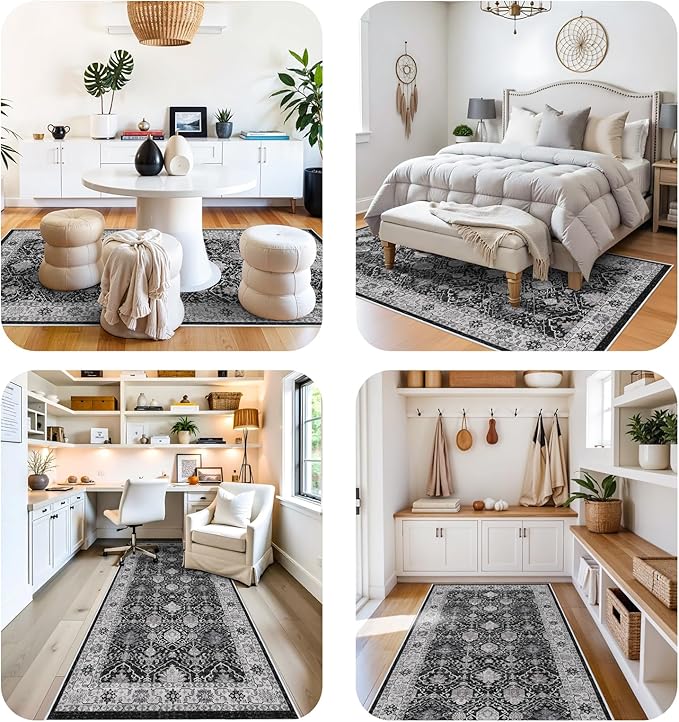 4x10 Washable Hallway Runner Rug: Oriental 10ft Extra Wide Ultra Soft Runners - Image 8