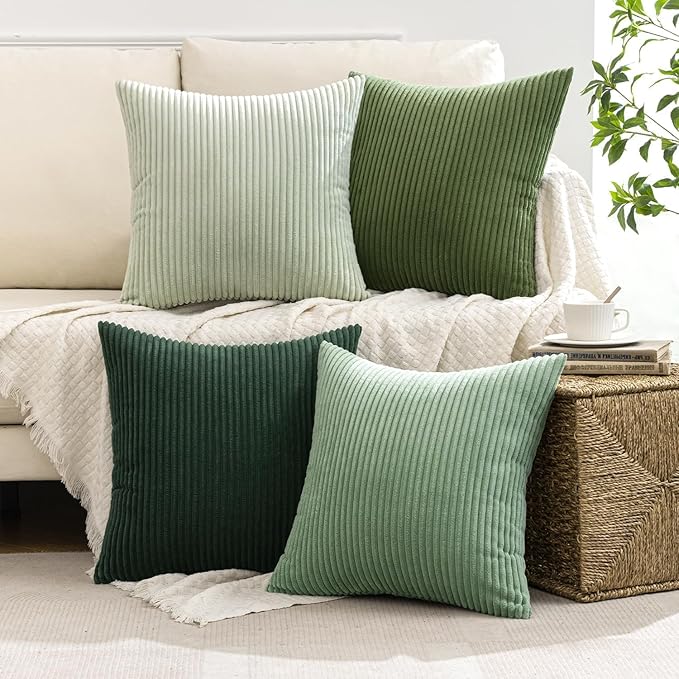 MIULEE Boho Farmhouse Sage Green Throw Pillow Covers 24x24 Inch Set of 4 - Image 2