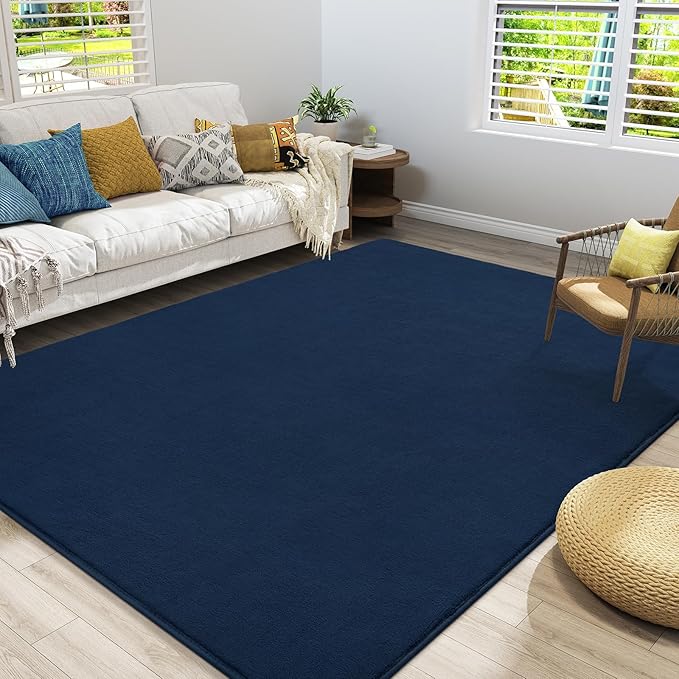 Amearea Large Modern Area Rugs for Bedroom Living Room, 6x9 Feet Navy Blue - Image 2