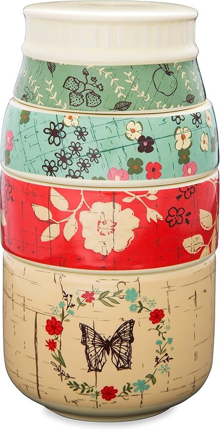 Pavilion Gift Company Live Simply Floral Mason Jar Measuring Cups by PavilionGiftCompany