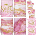 Leinuosen 8 Pcs Kitchen Towels and Dishcloths Sets Oven Mitts and Pot Holders by Leinuosen
