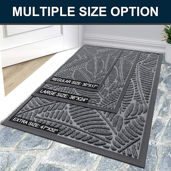 Colorxy Waterproof Doormat, Sturdy Natural Rubber Front Indoor Mat, Non Slip - Image 7