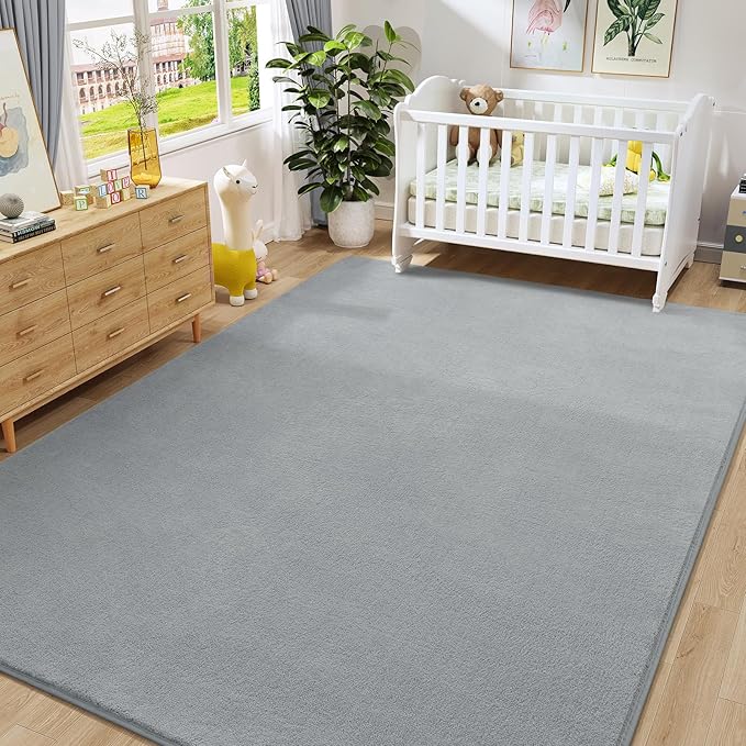 Amearea Modern Area Rugs for Bedroom Living Room, 4x6 Feet Grey Thickened - Image 8