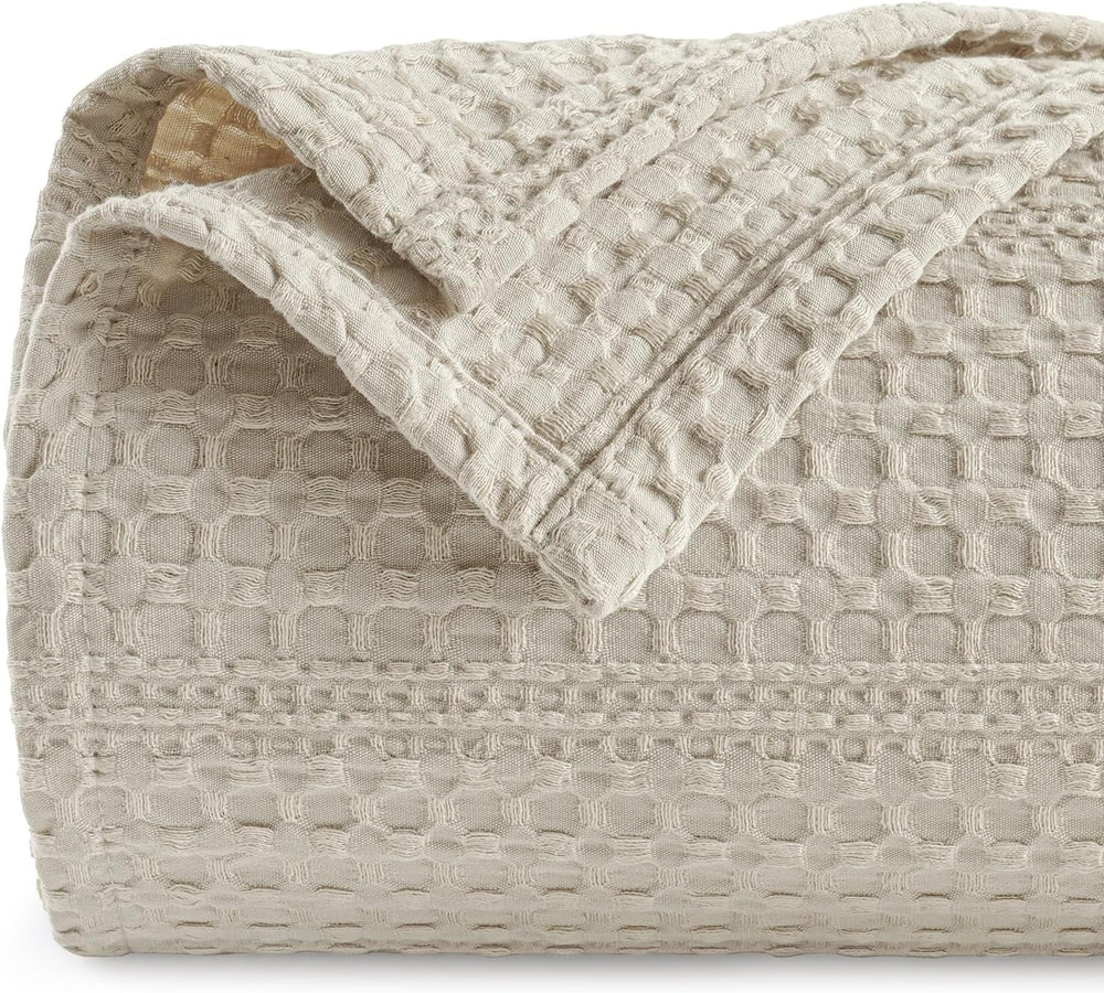 PHF Lightweight Waffle Weave Blanket Queen Size 90"x 90", Soft Wove...