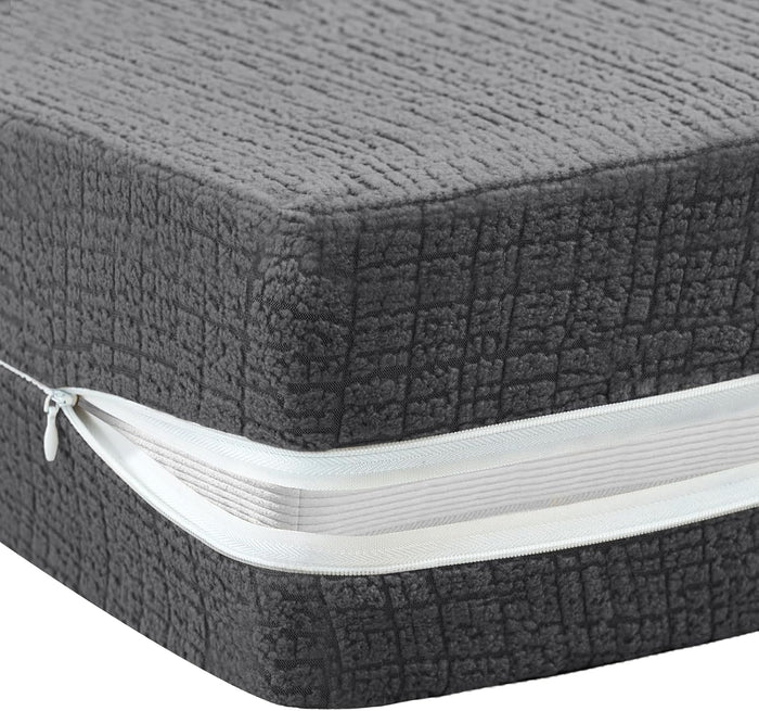 FantasDecor Full Futon Mattress Cover for Traditional Japanese Futon Mattress, Floor Mattress Cover with Zipper Sofa Bed Protector Machine Washable, Full Size, Grey