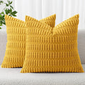 MIULEE Pack of 2 Corduroy Decorative Euro Sham Throw Pillow Covers 22x22 Inch by MIULEE