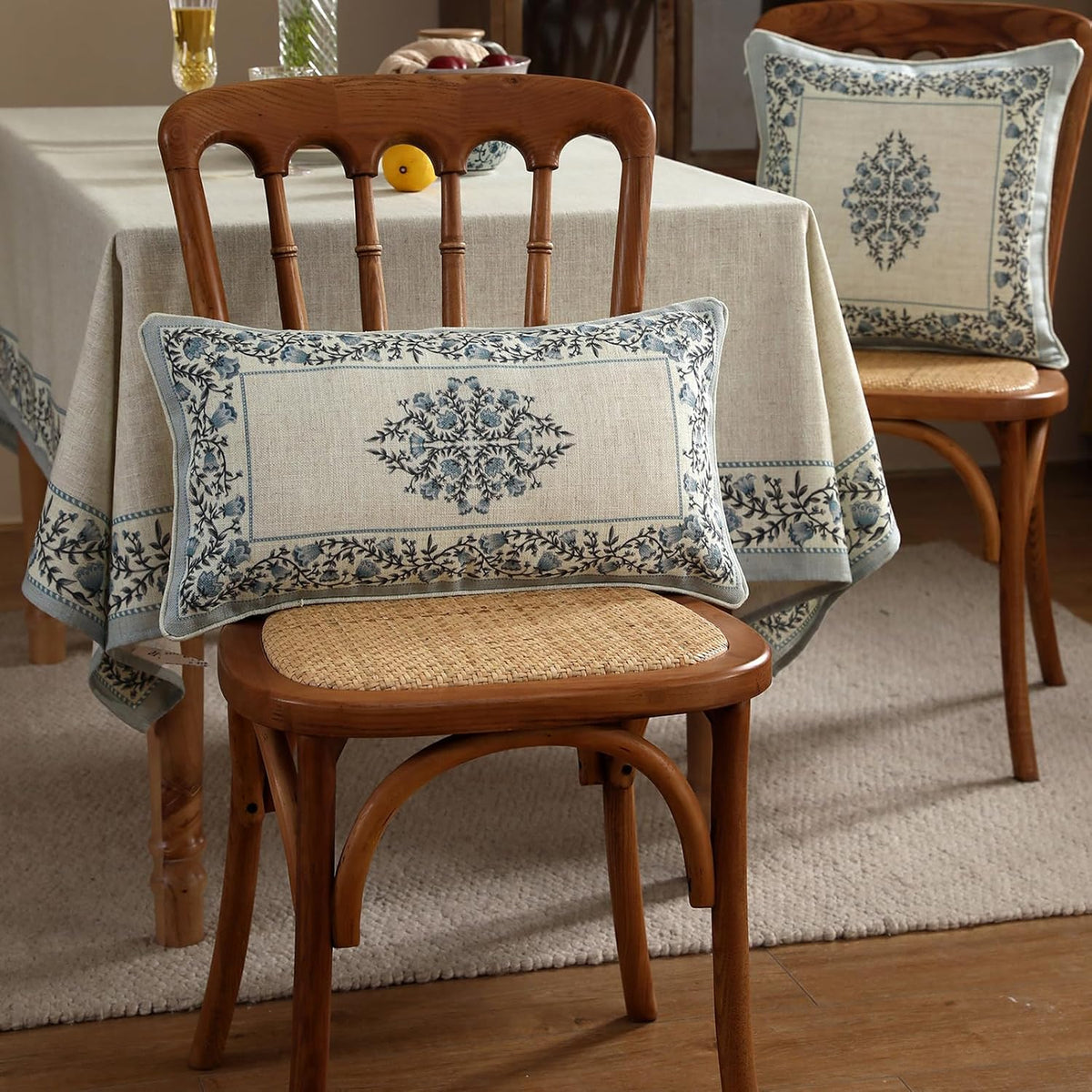 designer elegant rectangle throw pillow cover,set of 2,20"x12" shown in use