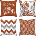 Hexagram Geometric Burnt Orange Pillow Covers 16x16 Set of 4, Decorative by Hexagram