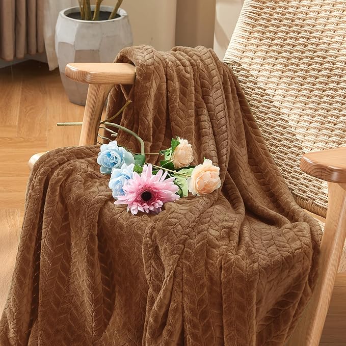 inhand Chocolate Brown Fleece Throw Blanket - Image 6