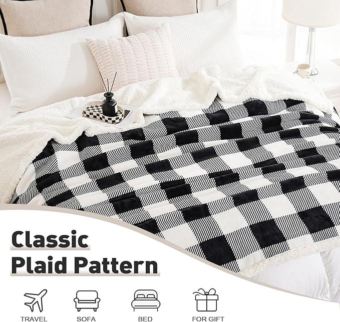 PU MEI Sherpa Fleece Throw Blanket 80" x 90" Reversible Plush Fluffy Large Big - Image 6