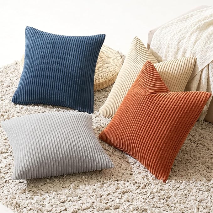 MIULEE Boho Farmhouse Throw Pillow Covers 18x18 Inch Set of 4 Summer Mordern - Image 4