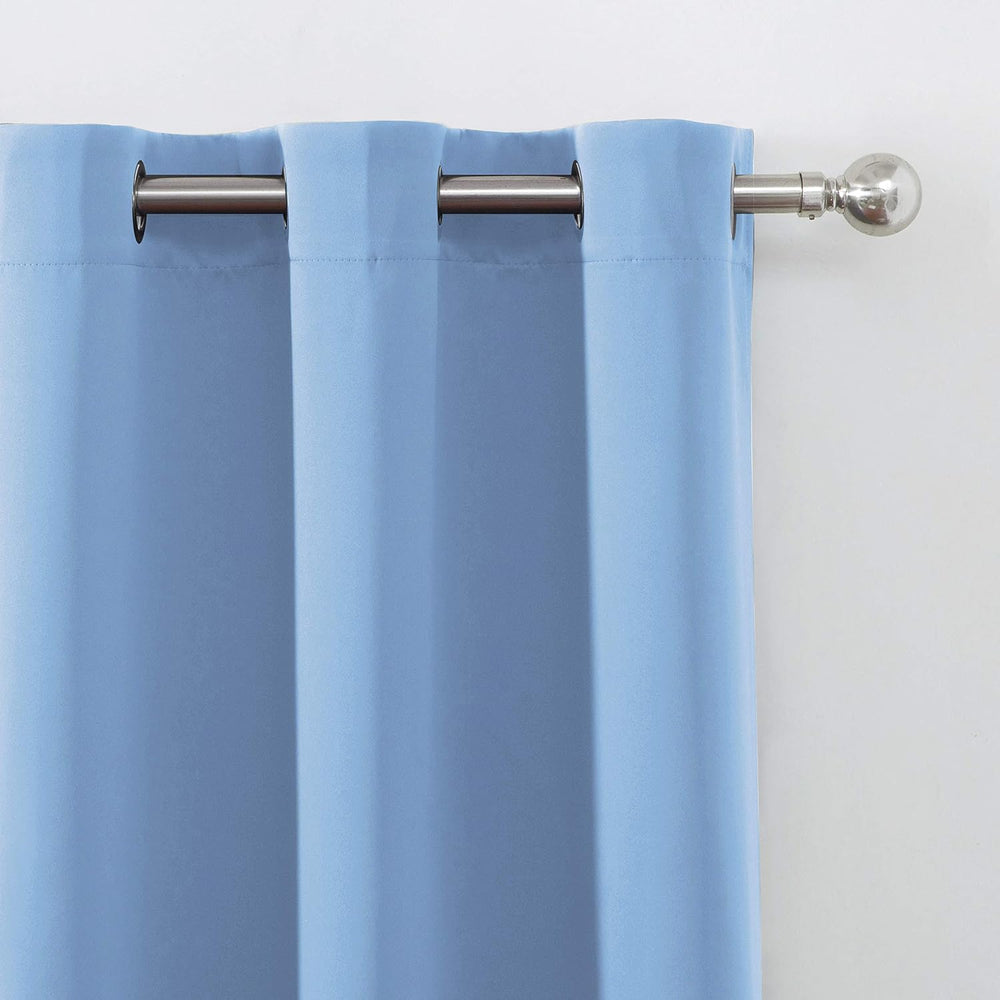 Sky Blue Thermal Blackout Curtains/52 x 84 Inch/Set of 2 Panels Room Darkenin...