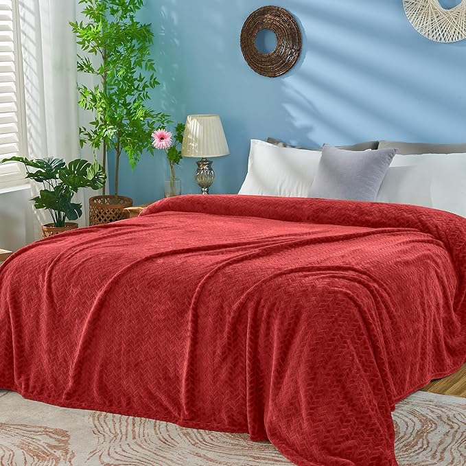 inhand Ruby Red Fleece Throw Blanket - Image 3