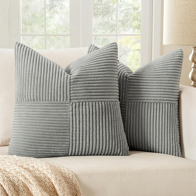 MIULEE Silver Grey Decorative Throw Pillow Covers 20x20 Inch by MIULEE