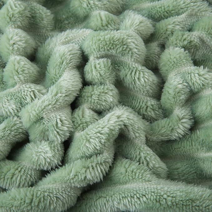 Sage Green Fleece Throw Blanket 50”×70” - Image 5