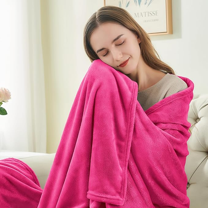 BEDELITE Fleece Blanket Hot Pink Valentines Throw Blanket - Image 5
