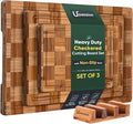 Heavy Duty Bamboo Cutting Board Set 3 Pack Non Toxic Juice Groove Charcuterie by Upassion