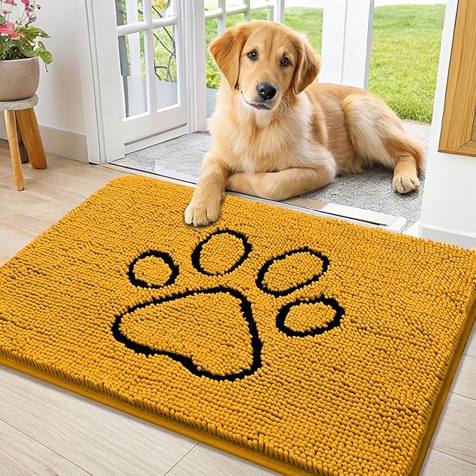 Smiry Dog Door Mat for Muddy Paws, Absorbent Dirt Trapper Non Slip Quick Dry by Smiry