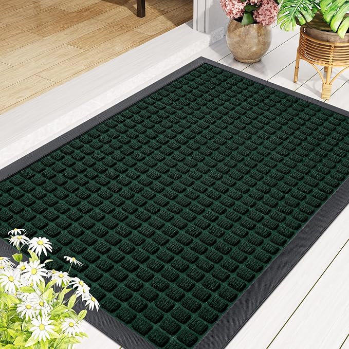 Smiry Front Door Mat Outside Entrance, Heavy Duty Natural Rubber Doormat - Image 9