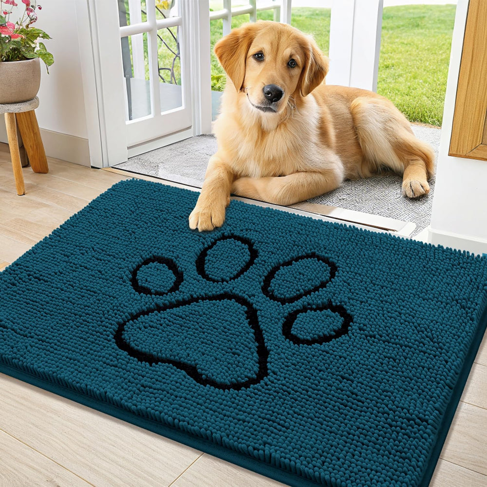Smiry Dog Door Mat for Muddy Paws, Absorbent Dirt Trapper Non Slip Quick Dry