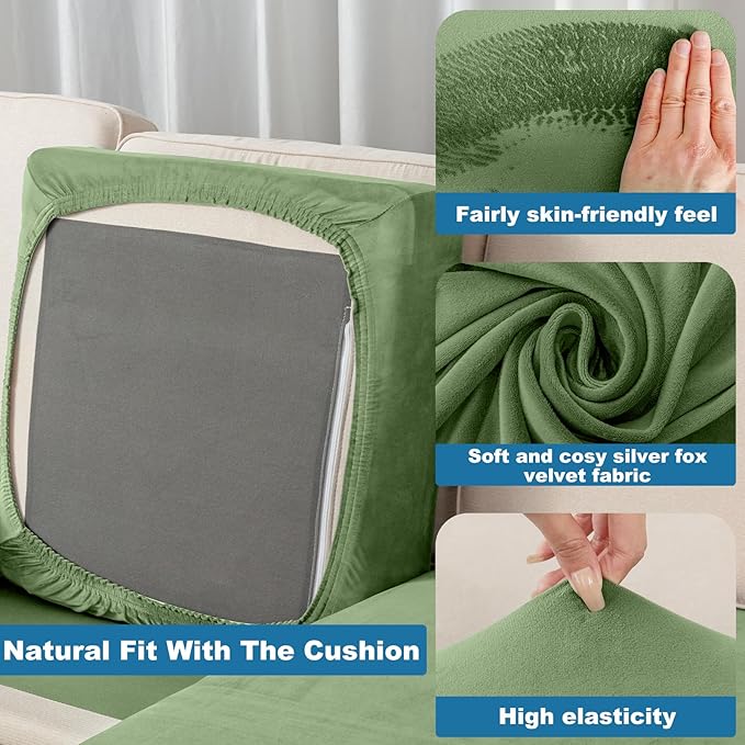 Couch Cover Velvet Chaise Cushion Cover - Image 6