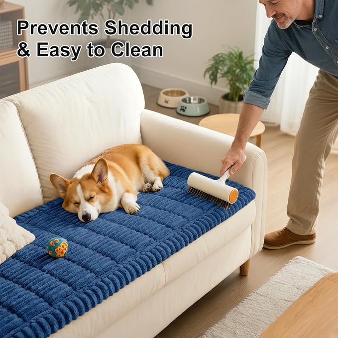 Smiry Couch Cover for Dogs Washable, Non Slip Fuzzy Pet Couch Covers for 3 - Image 6