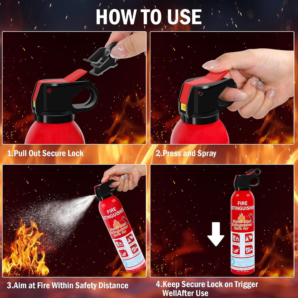4-Pack Home Fire Extinguisher with Wall Mount, Portable A B C K Class Househo...