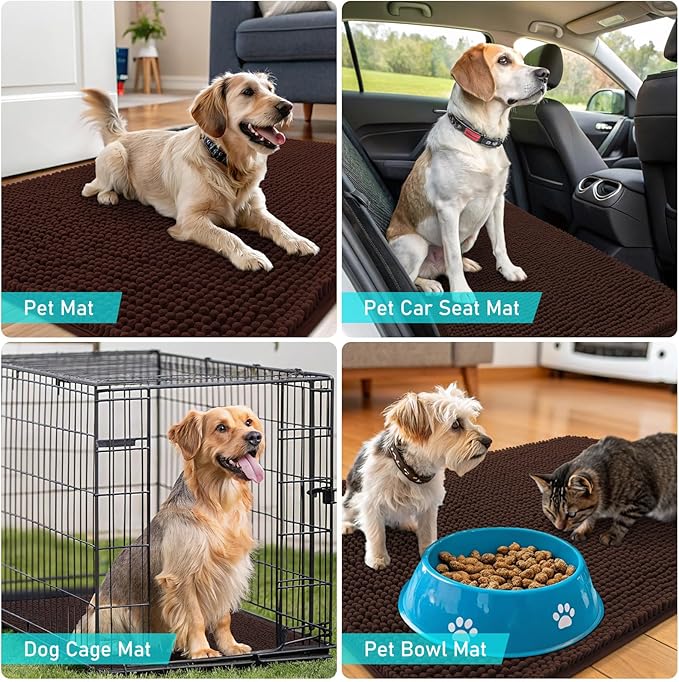 OLANLY Dog Door Mat for Muddy Paws 47x20, Absorbs Moisture and Dirt, Absorbent - Image 7