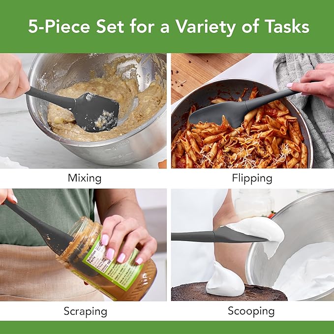 Tovolo Flex Core 5 Piece Silicone Spatula Set Heat Resistant All Silicone - Image 2