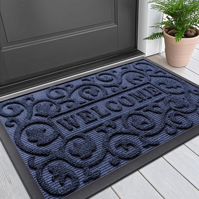 Smiry Welcome Door Mat Outside Entrance, Heavy Duty Trap Dirt and Moisture Easy by Smiry
