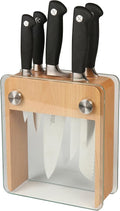 Mercer Culinary M20050 Genesis 6-Piece Wood / Glass Knife Block Set by MercerCulinary