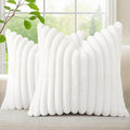 decorUhome Summer Cozy Faux Fur Throw Pillow Covers 18x18 Set of 2 Decorative by decorUhome