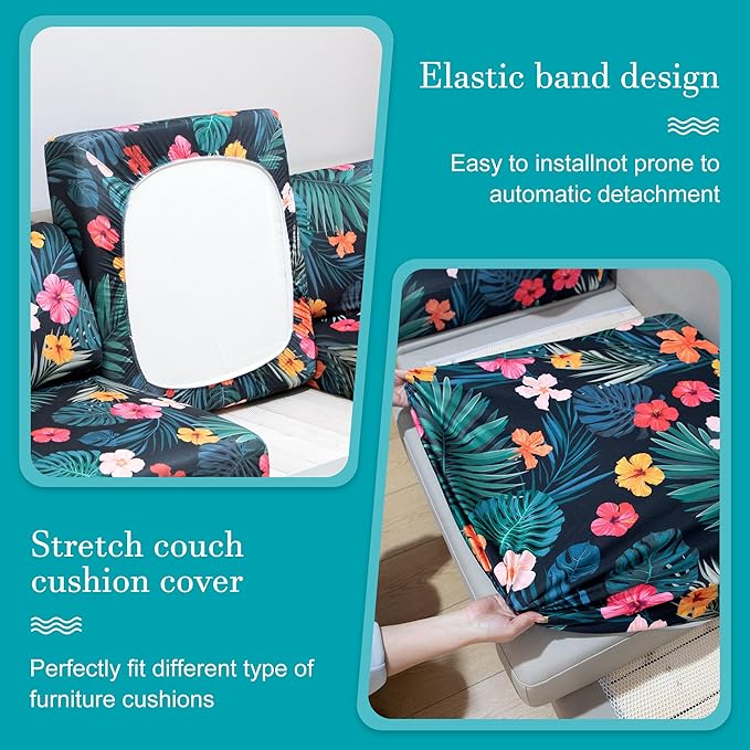 12 Pcs Stretch Patio Cushion Covers, Outdoor Couch Covers Replacement, Outdoor - Image 5